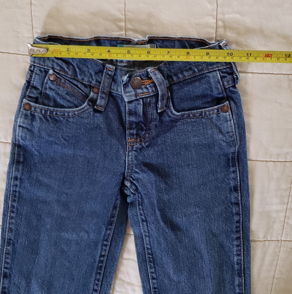 Wrangler Denim Jeans Girls 7 Slim Cotton Bell Bottom Bootcut Flare - Picture 9 of 12